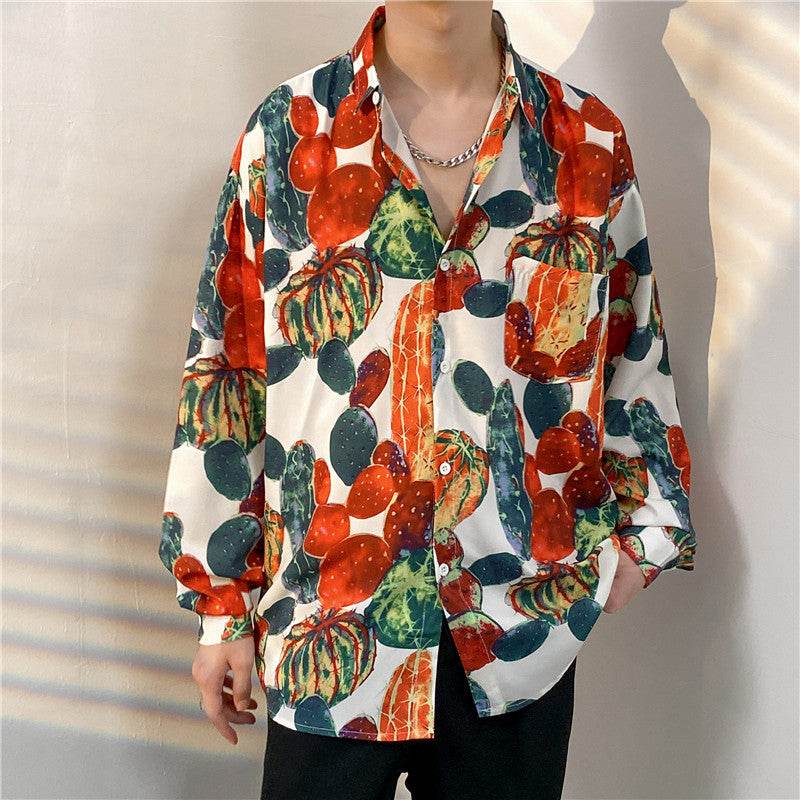 Cămăsi tie-dye diferite modele stil retro cămașă oversize cu imprimeu colorat roșu verde buzunar la piept