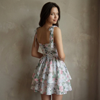 French Floral Tea Dress