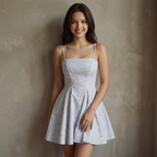 French Floral Mini Slip Dress