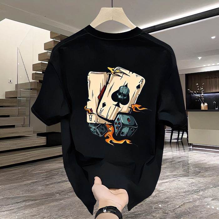 Tricou cu print cărți de poker - AM Vision RO
