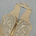 Luxe Spark Halter Rhinestone Evening Dress