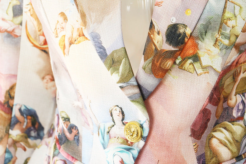 Jachetă cu print slim-fit