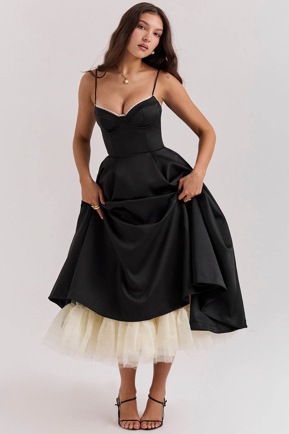 Rochie midi din satin - AM Vision RO