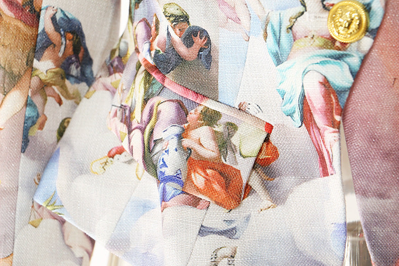 Jachetă cu print slim-fit