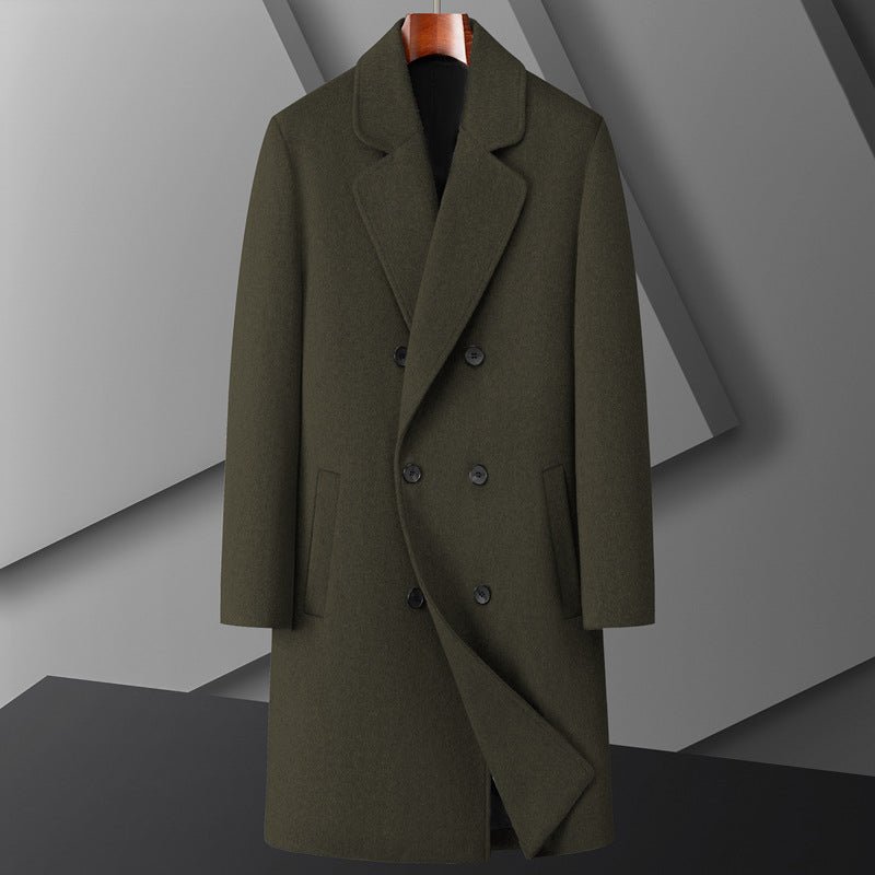 AM Vision RO Men Wool Coat Autumn-Winter 2025 in dark green with a classic double-breasted design