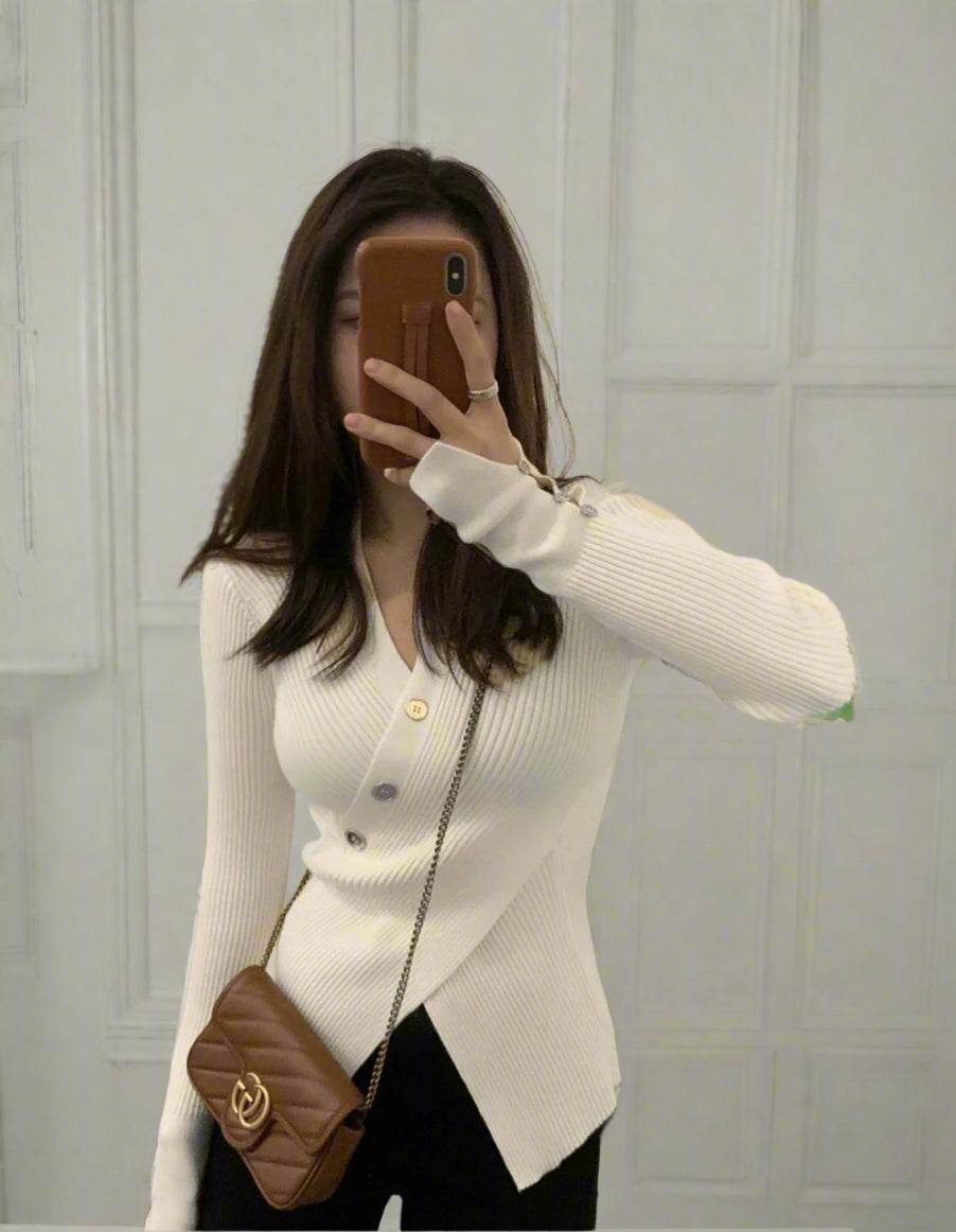 Bluză tricotată  Top slim-fit de la AM Vision RO