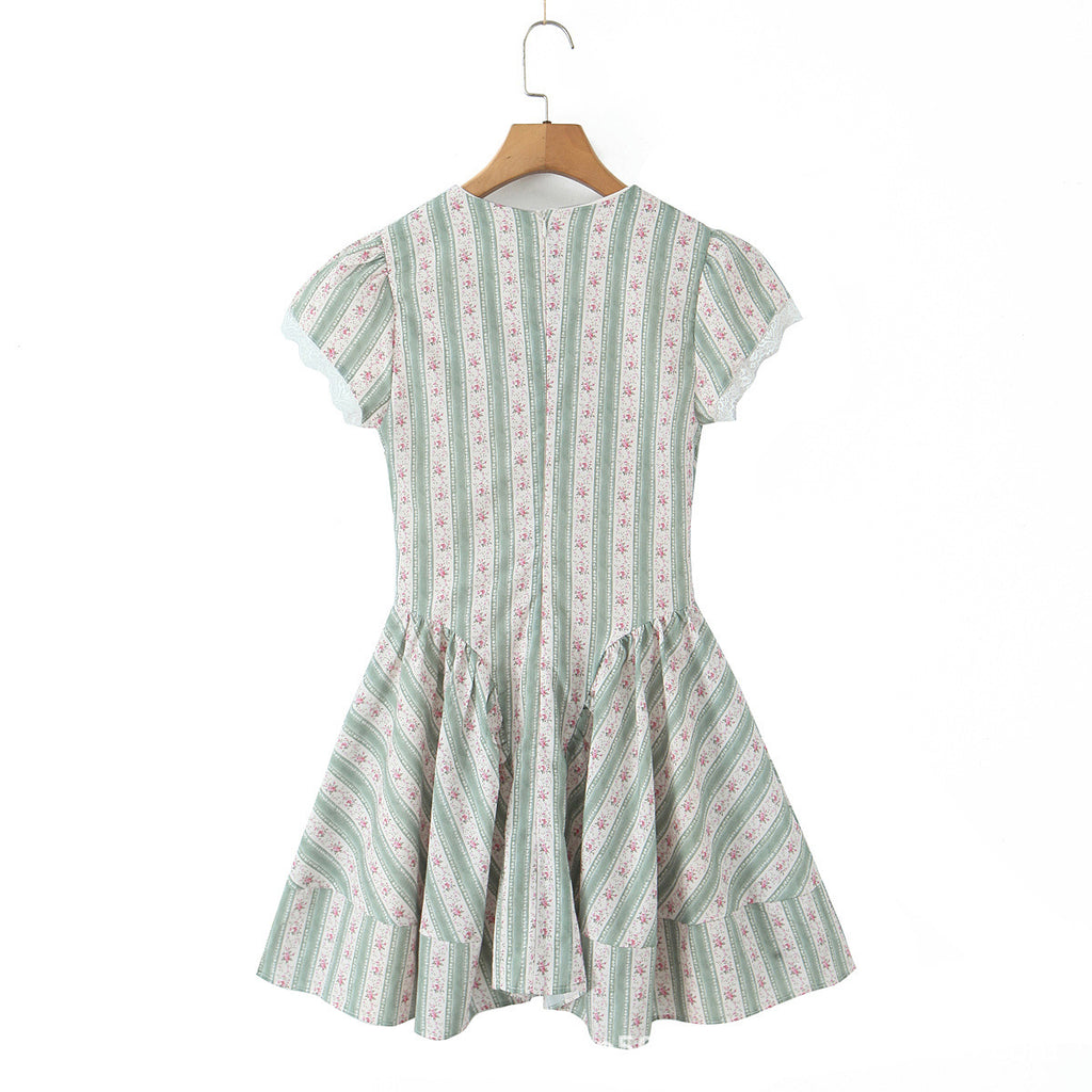 Romantic Bow Lace Mini Dress