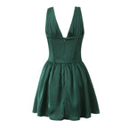 Emerald Satin Corset Mini Dress