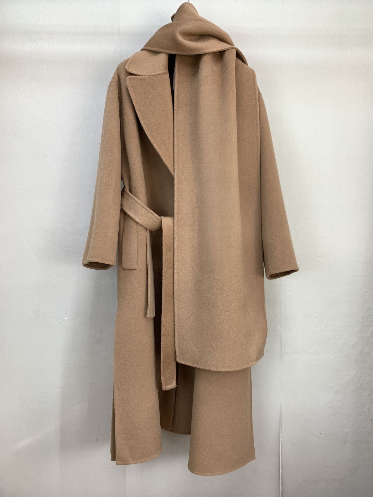 Urban Drift Double Face Wool Scarf Coat  Camel and Caramel Edition