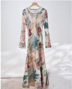 Mulberry Silk Dress / Artistic Prints