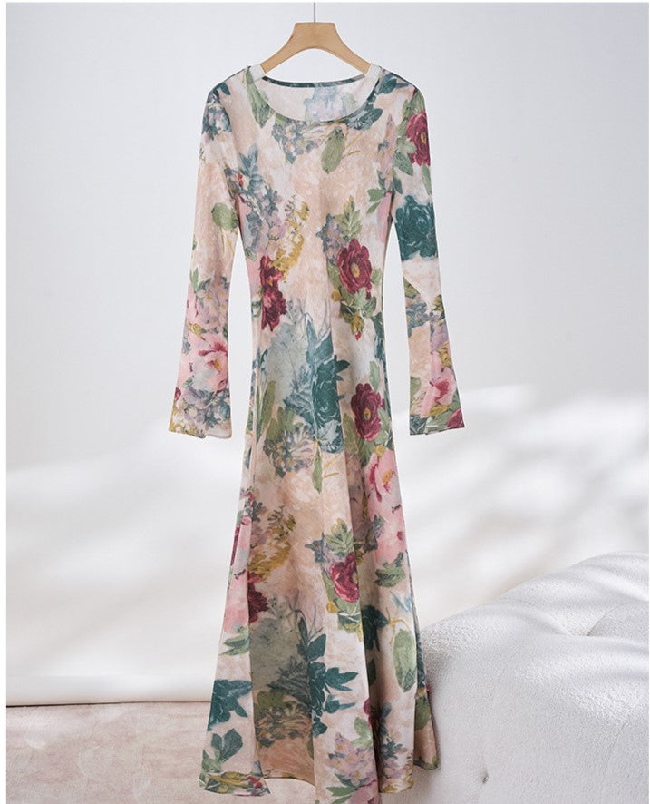 Mulberry Silk Dress / Artistic Prints