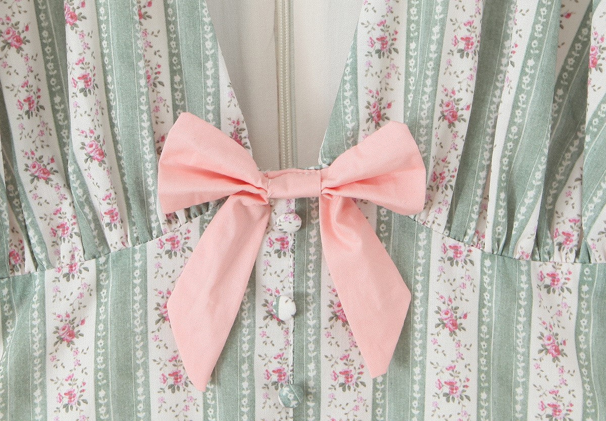 Romantic Bow Lace Mini Dress