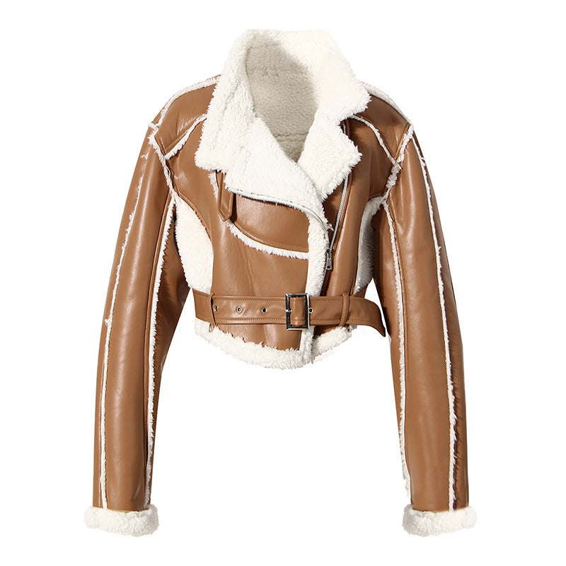 Geacă moto slim fit din fibră sintetică