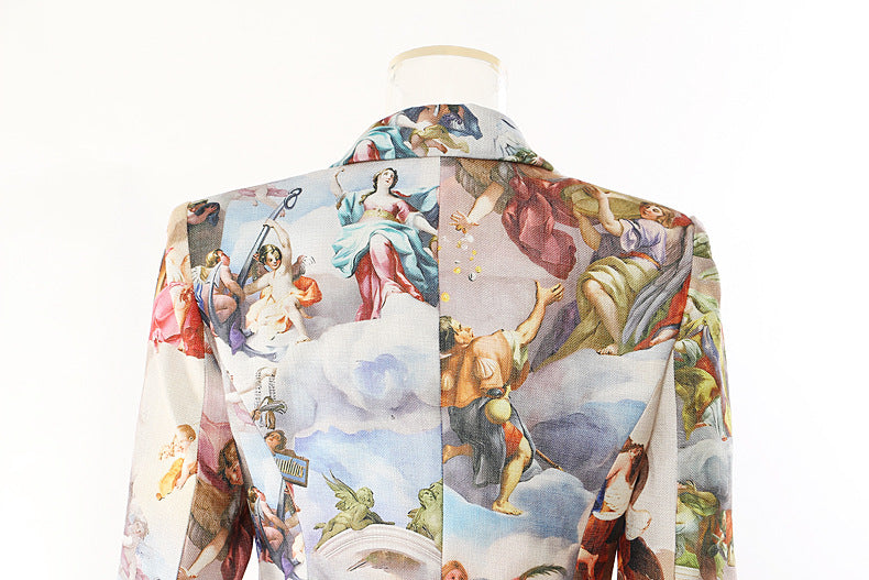 Jachetă cu print slim-fit