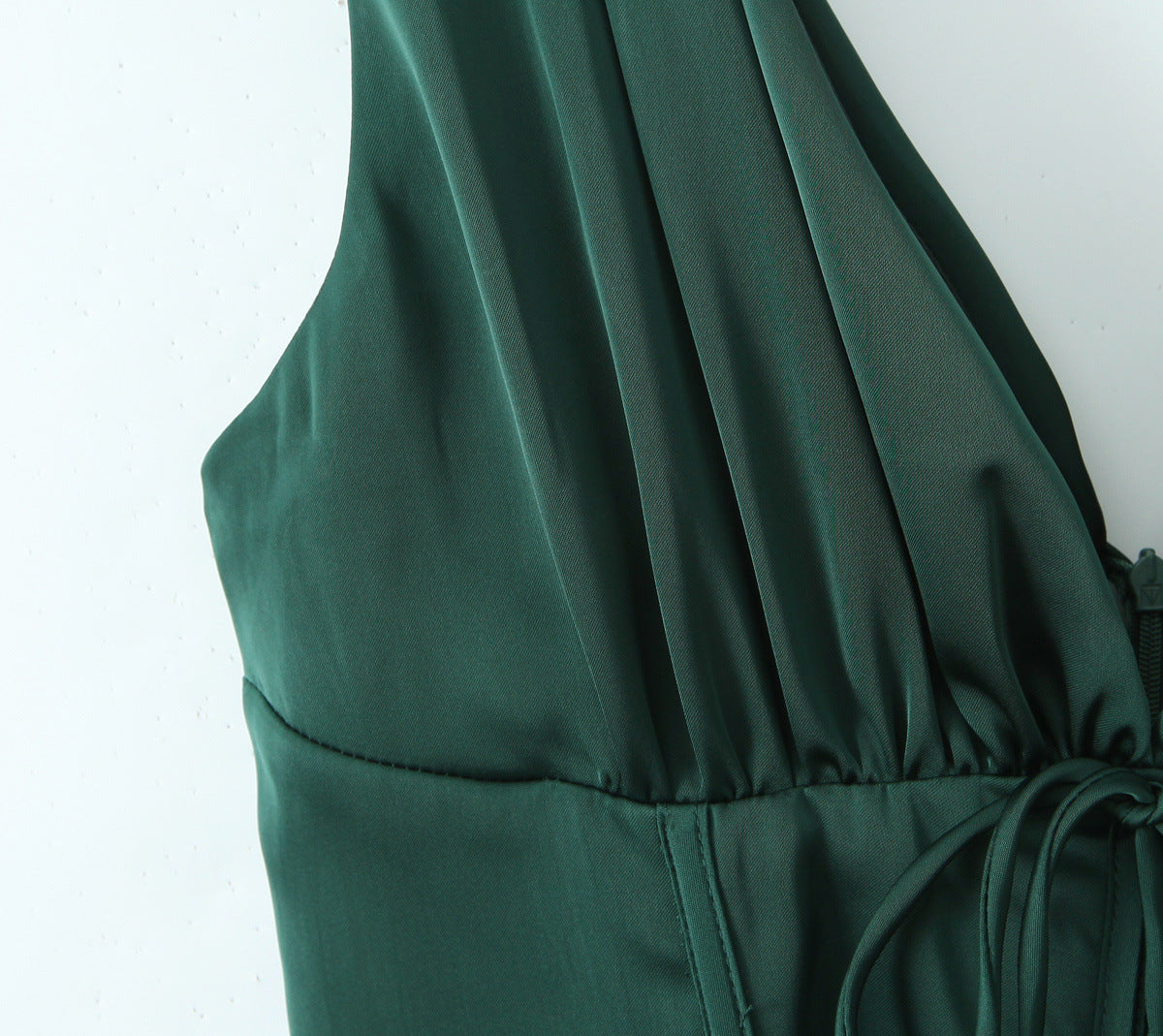 Emerald Satin Corset Mini Dress