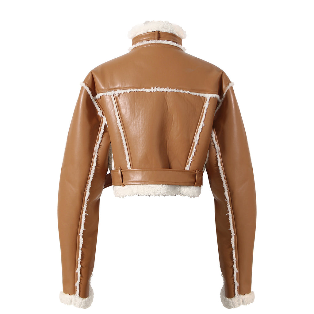 Geacă moto slim fit din fibră sintetică