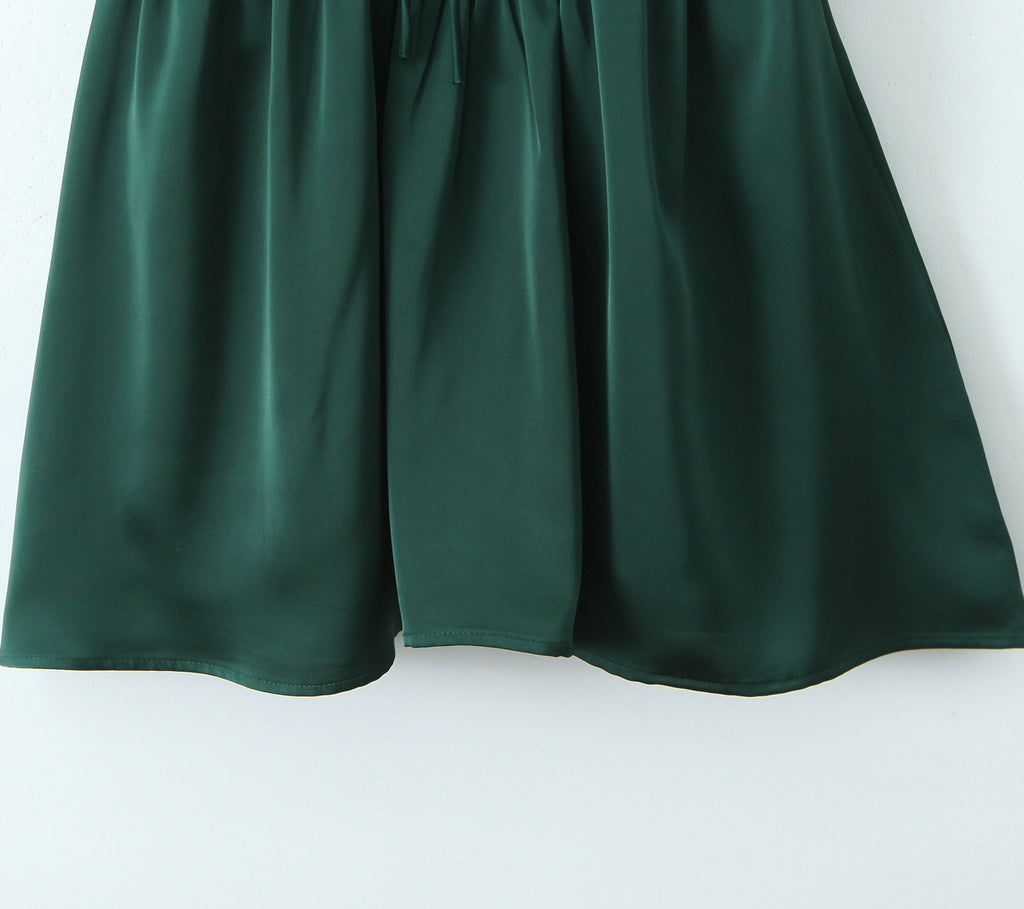 Emerald Satin Corset Mini Dress