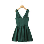 Emerald Satin Corset Mini Dress