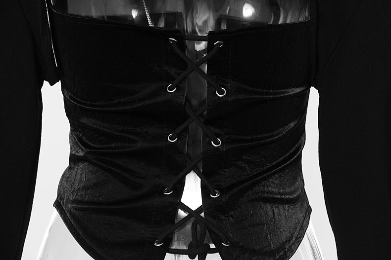 Hanorac cu fermoare și corset
