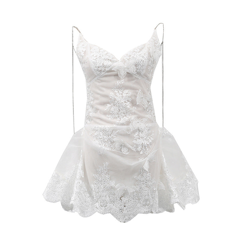 Ivory Siren Lace Mini Dress