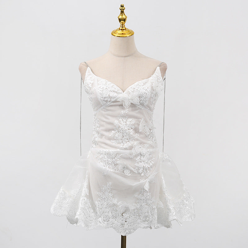 Ivory Siren Lace Mini Dress