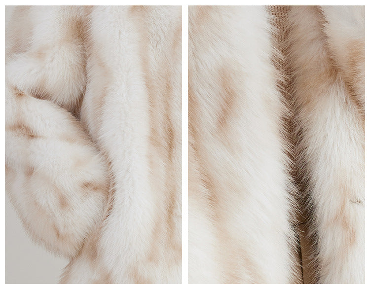 Close-up of an Apricot Eco Mink Coat showcasing luxurious softness and elegant texture