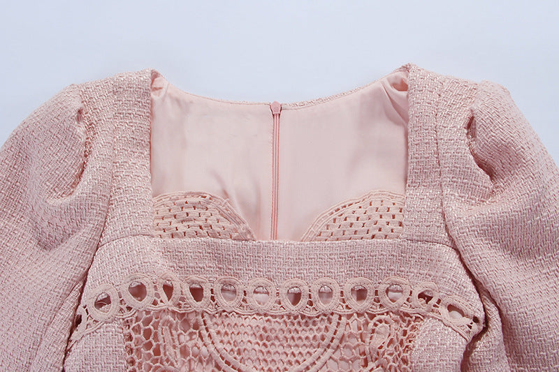 Nude Pink Atelier A-Line Dress featuring a detailed bodice and elegant fabric texture