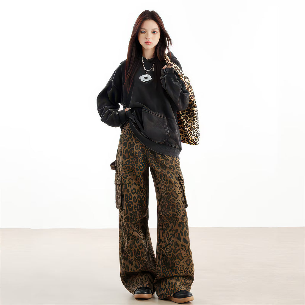 Pantalon à imprimé animalier