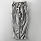 AM Vision RO Autumn Linen Pants in Gray with Adjustable Waist and Pockets for Comfort
