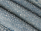 Close-up of Autumn Sparkling 3D Rhinestone Straight-Leg Jeans with shimmering rhinestones on denim fabric