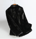 Aveline Noir Mink Coat in Black, luxurious faux fur design for elegant winter wear