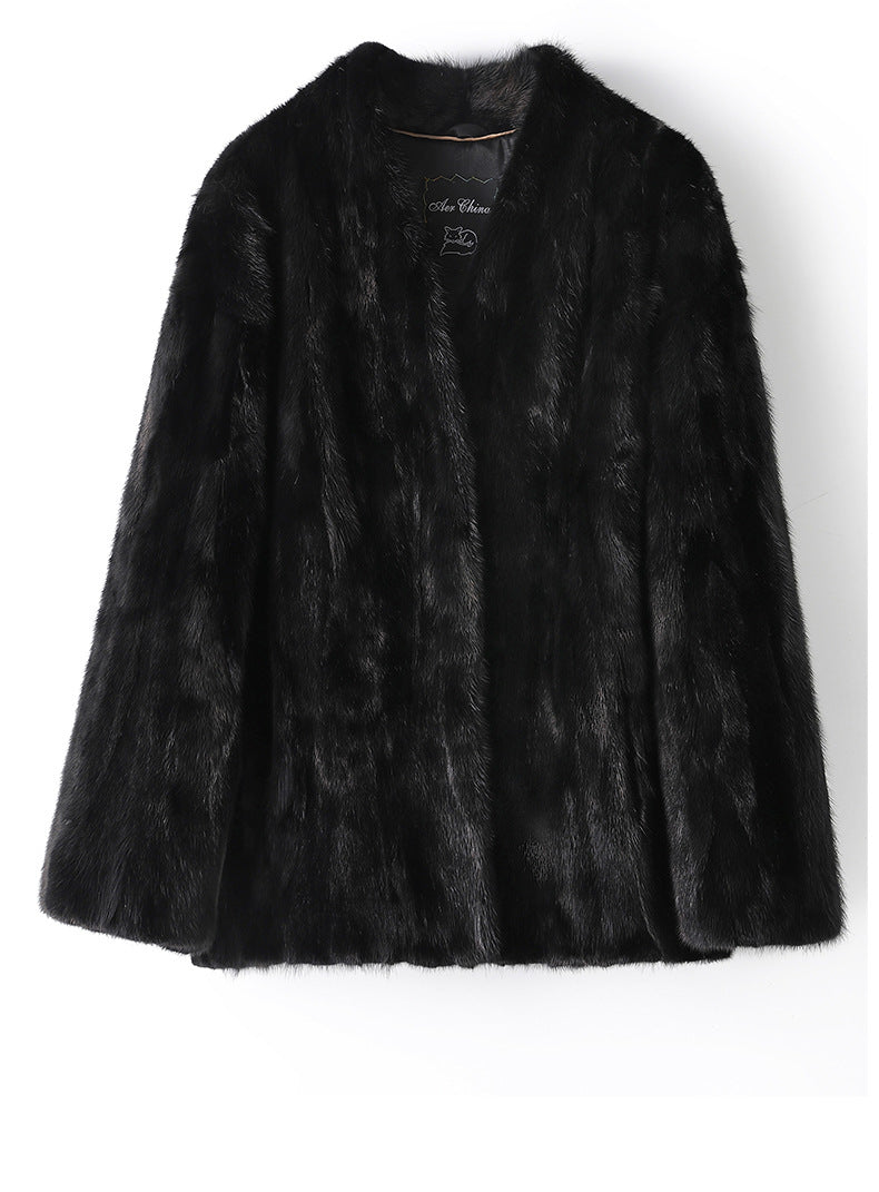 Aveline Noir Mink Coat in luxurious black fur for elegant winter fashion