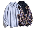 Two-tone Bear Print Shirt featuring colorful bear design on one side and solid color on the other side