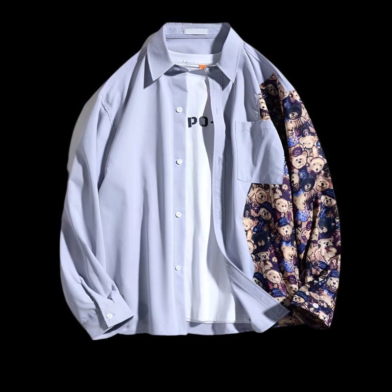 AM Vision RO Bear Print Shirt with a unique design and stylish blend of colors and patterns