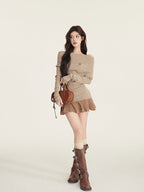 black-knitted-sweater-dress-with-spliced-skirt-