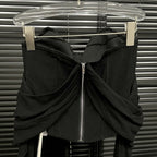 Black Blouse with Corset and Bare Shoulders showcasing structured design and stylish draping