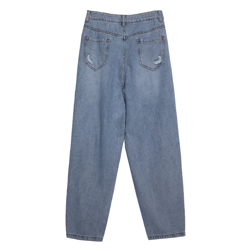 Back view of Blue Rebel Ripped Street Jeans with a relaxed fit and stylish distressed details