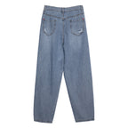 Back view of Blue Rebel Ripped Street Jeans with a relaxed fit and stylish distressed details