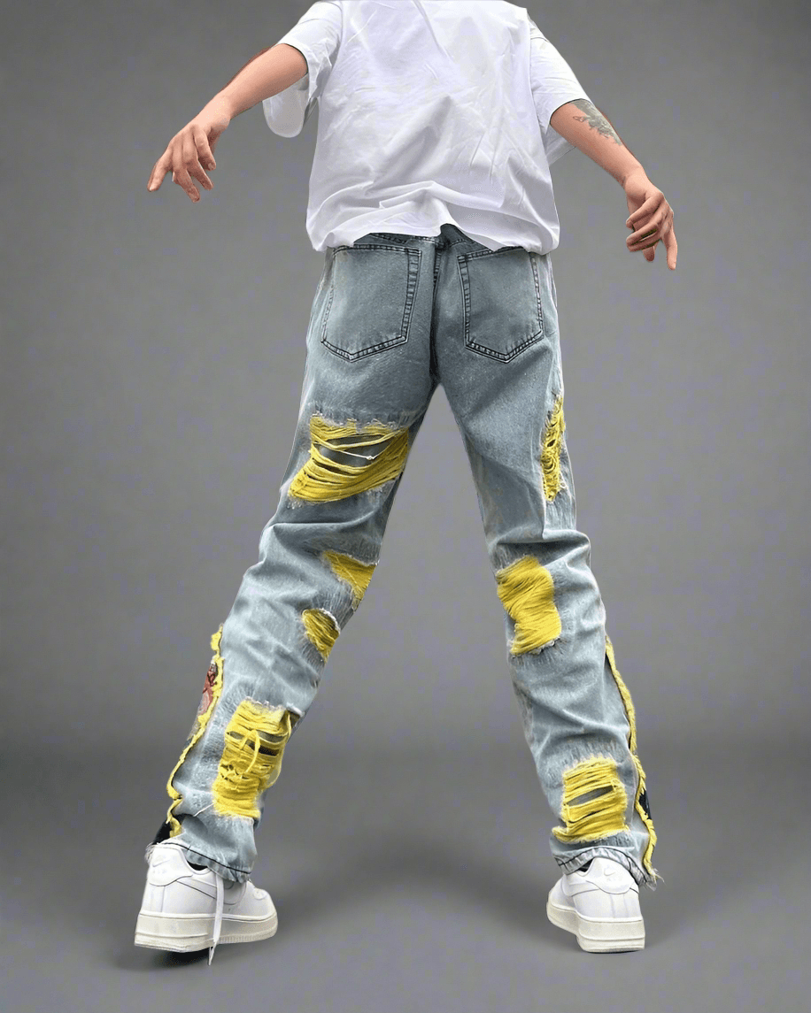 Blugi Straight Fit cu Design Artistic - AM Vision RO