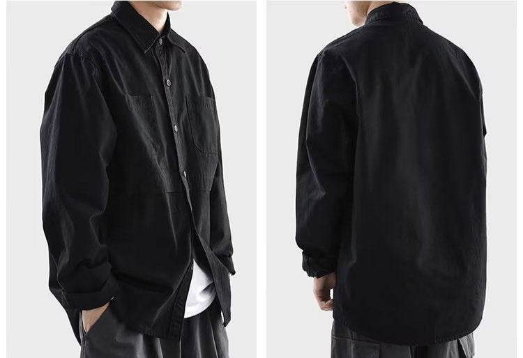 Cardigan din bumbac negru cu maneci lungi si nasturi, model casual pentru barbati