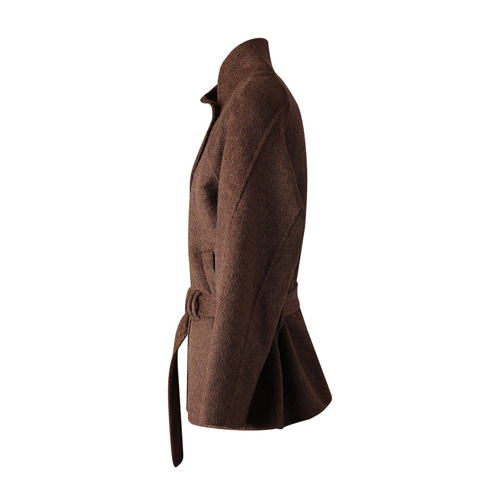 Brown AM Vision RO Wool Jacket with a stylish belted design perfect for casual wear