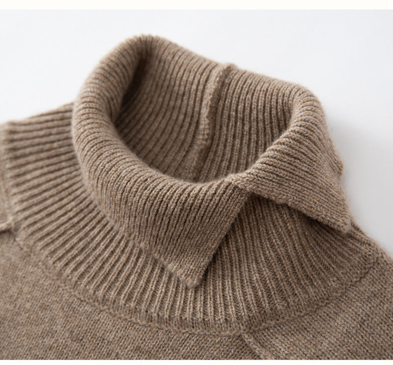 Cozy AM Vision RO cashmere turtleneck sweater soft brown color