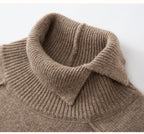 Cozy AM Vision RO cashmere turtleneck sweater soft brown color