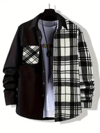 AM Vision RO Casual Checkered Shirt with a unique black and white design for a trendy look