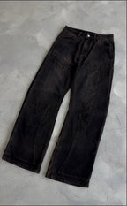 Celestial Force Black Jeans with unique design and relaxed fit for stylish casual wear