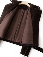 Interior view of Colette 70s Goatskin Jacket showing soft lining and stylish design