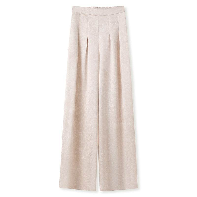 Pantaloni bej evazați pentru costum de femei din doua piese de la AM Vision RO