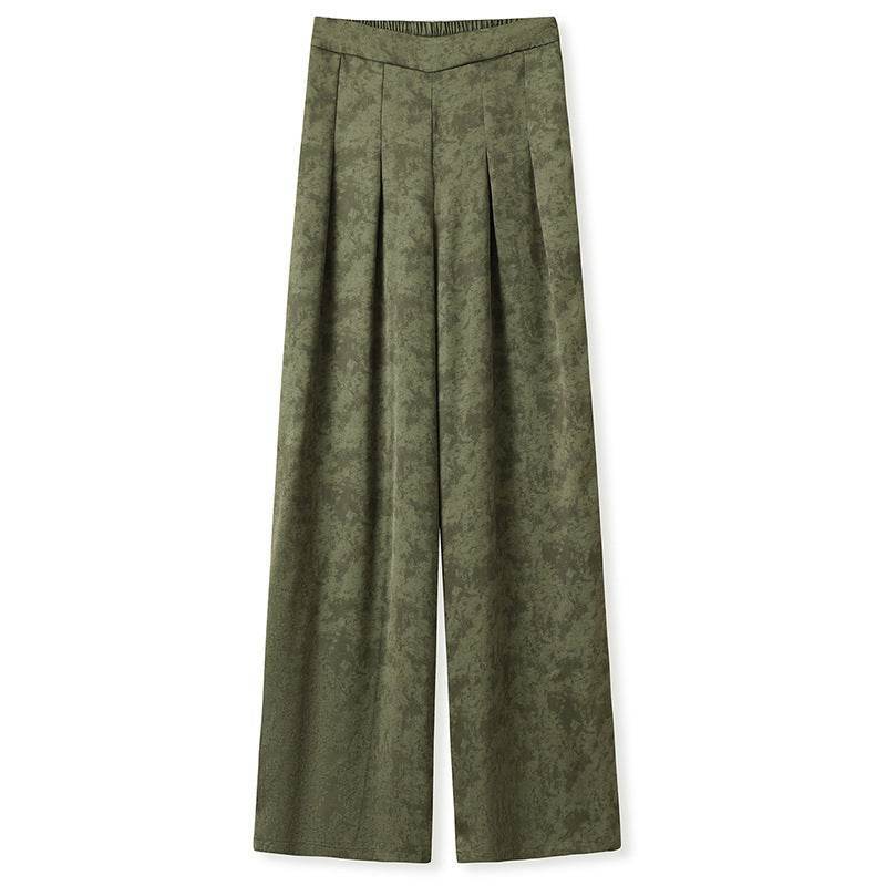 Pantaloni verzi largi din Costum de femei din doua piese cu pliuri elegante pentru ocazii speciale