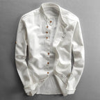 AM Vision RO Stylish Cotton and Linen Shirt with Button Closure in Light Color