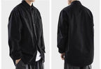 AM Vision RO Black Cotton Cardigan with Button Closure and Relaxed Fit for Casual Style